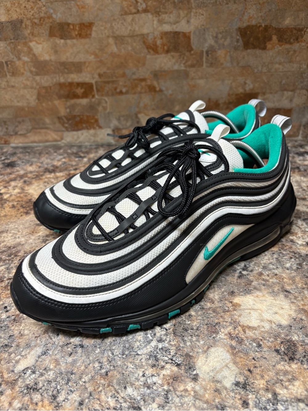 Nike Air Max 97 Black/Clear Emerald 921826-013 Size 13